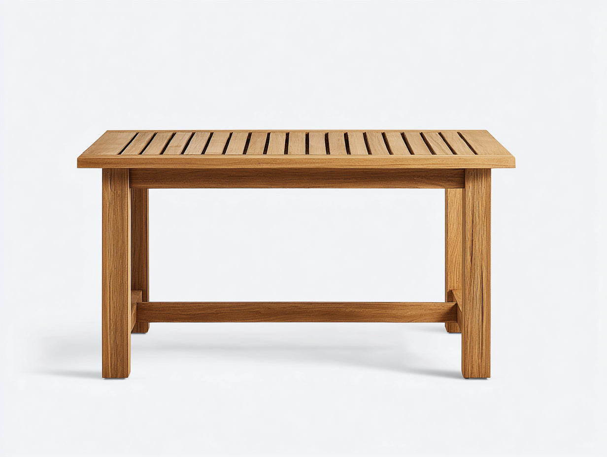 Table de jardin - Bois de teck - 180 x 90 x 75 cm - Bois naturel - Style naturel contemporain