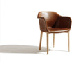 Chaise de salle à manger - Similicuir-bois - 58 x 56 x 82 cm - Marron-Bois clair - Style moderne enveloppant