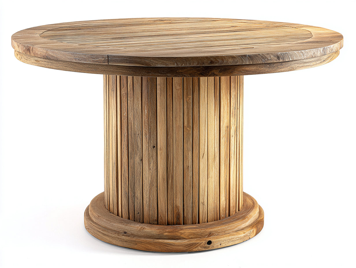 Table de jardin - Bois de teck - 160 x 160 x 75 cm - Bois naturel - Style contemporain