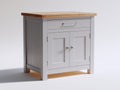 Buffet - panneaux de bois - 100 x 40 x 85 cm - blanc-bois naturel - style campagne moderne