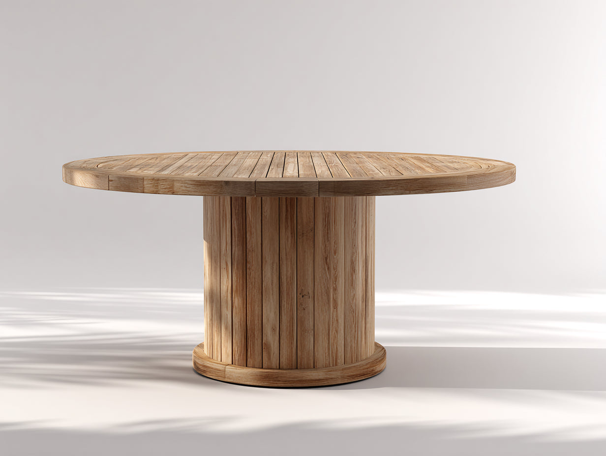 Table de jardin - Bois de teck - 150 x 150 x 75 cm - Bois naturel - Style contemporain