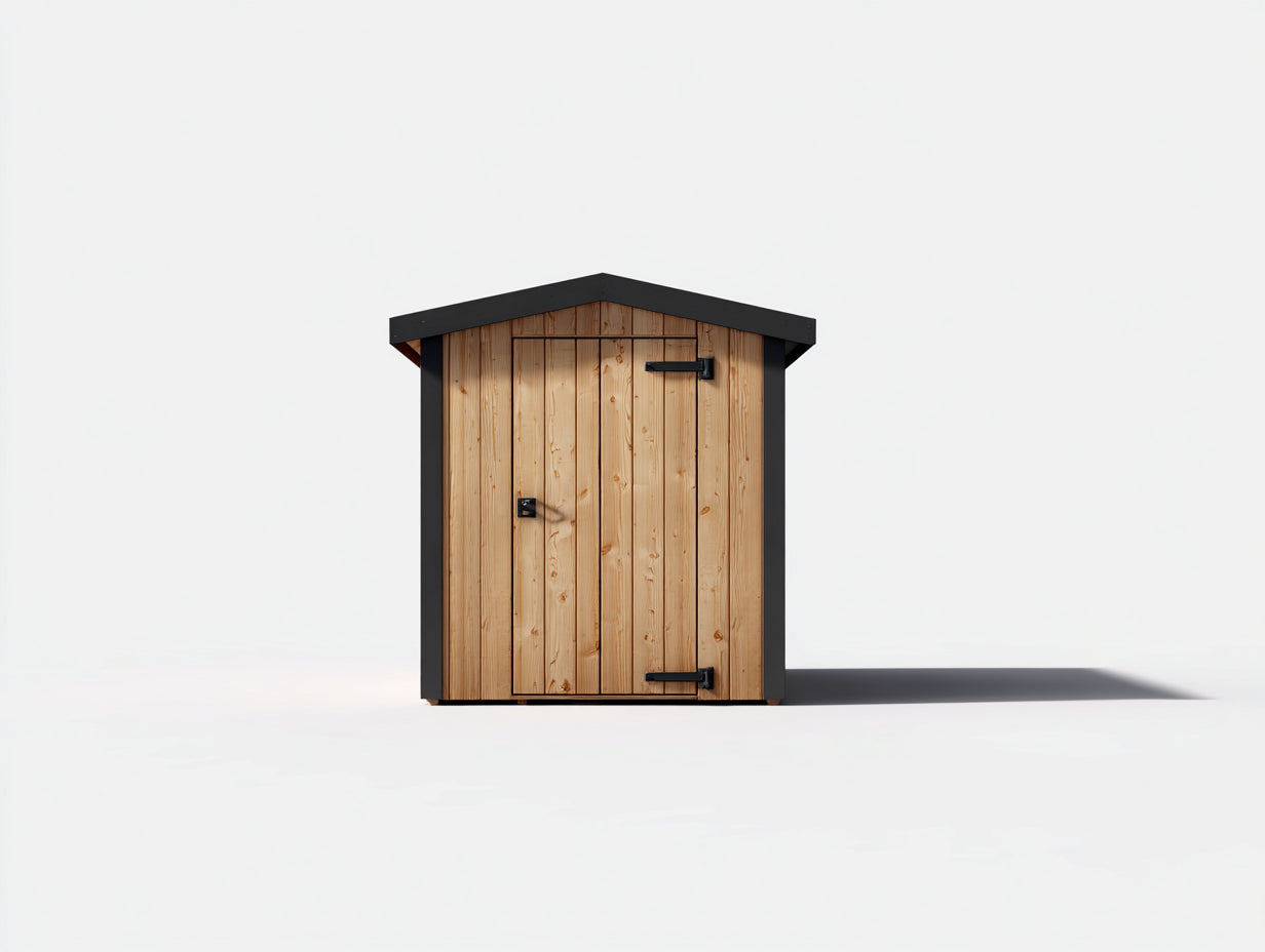 Abri de jardin - Bois - 180 x 150 x 190 cm - Bois naturel-Noir - Style moderne