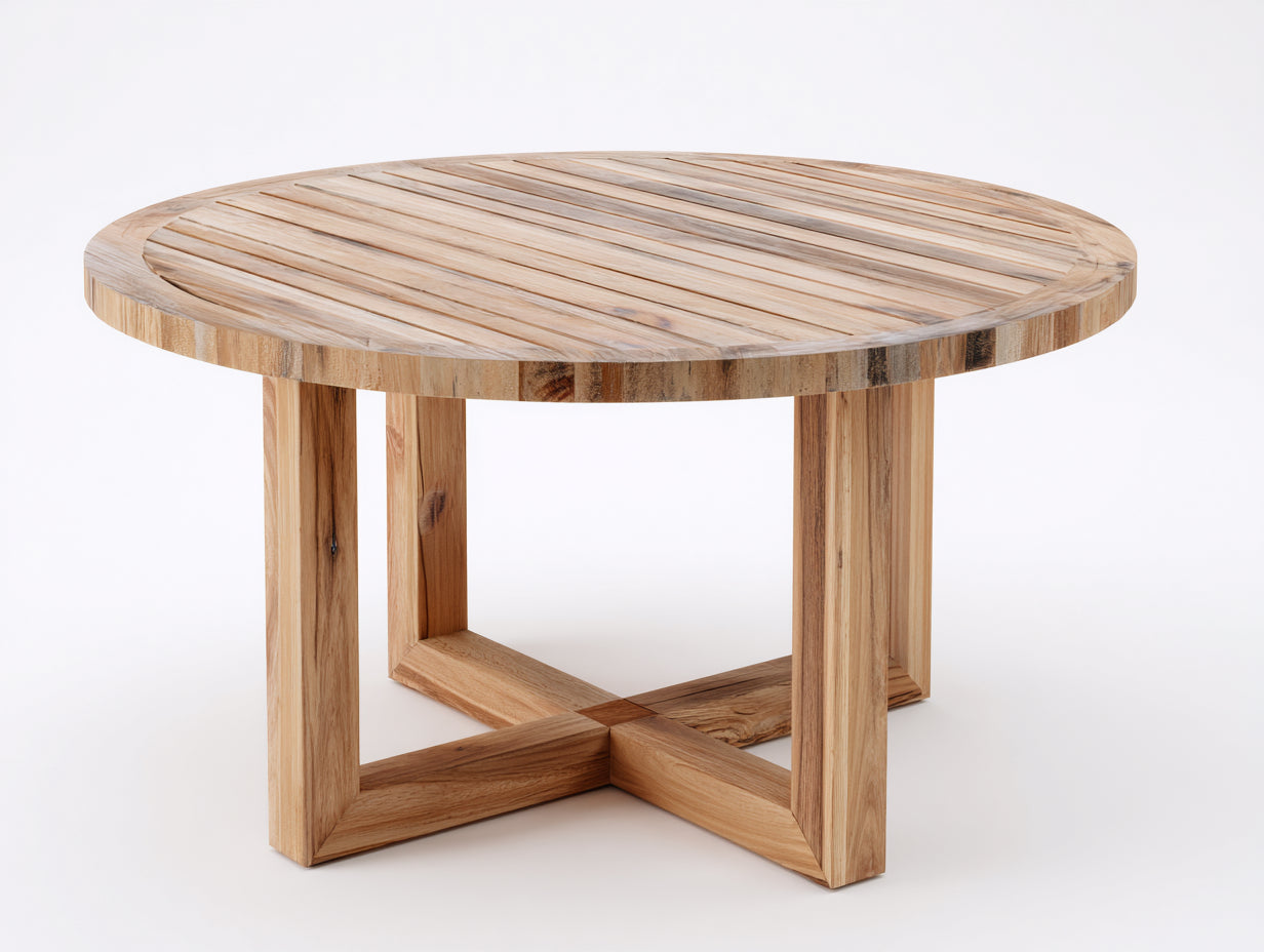 Table de jardin - Bois de teck - 150 x 150 x 75 cm - Bois naturel - Style naturel contemporain
