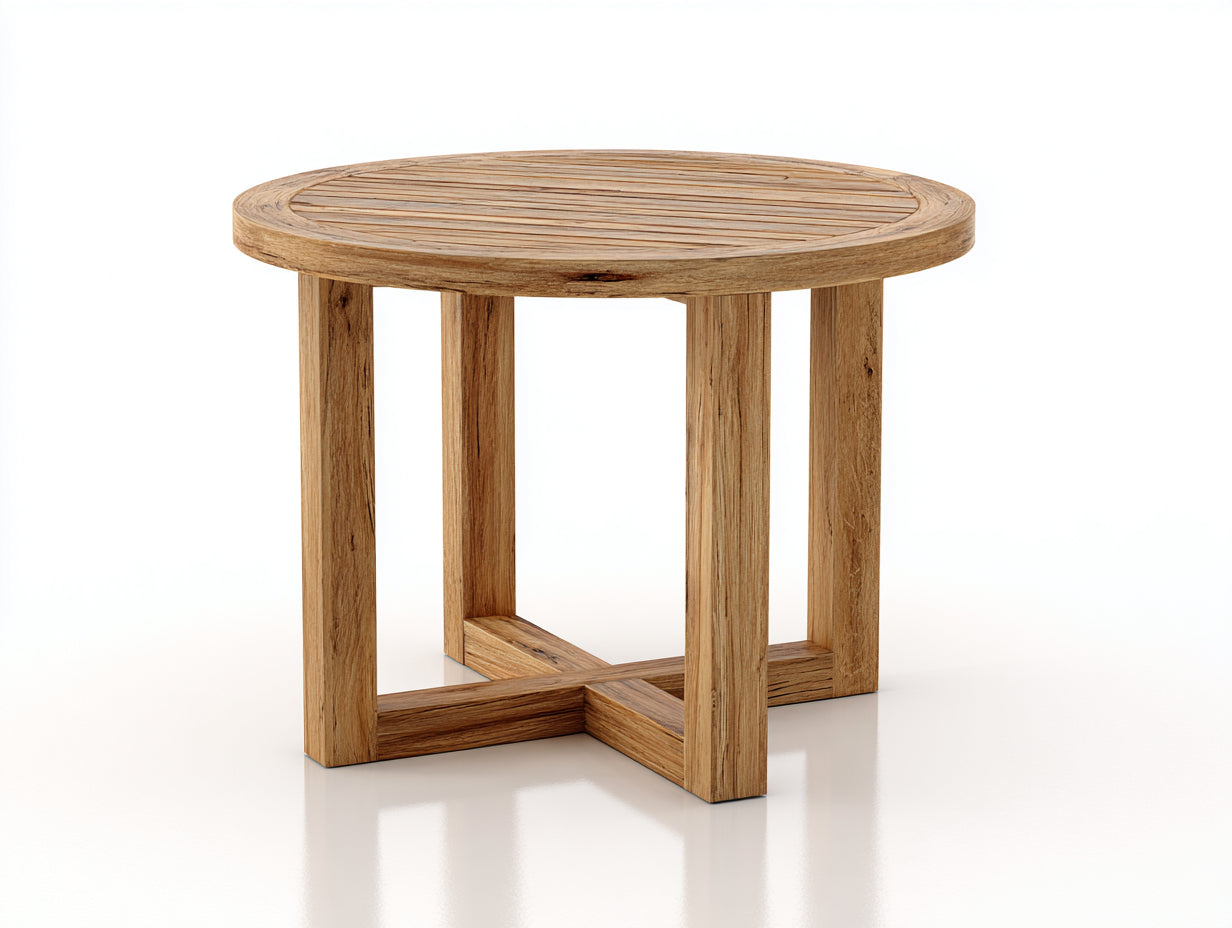 Table de jardin - Bois de teck - 100 x 100 x 75 cm - Bois naturel - Style naturel contemporain