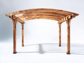 Tonnelle de jardin - Bois-Métal - 360 x 300 x 250 cm - Marron-Noir - Style rustique à toiture arquée