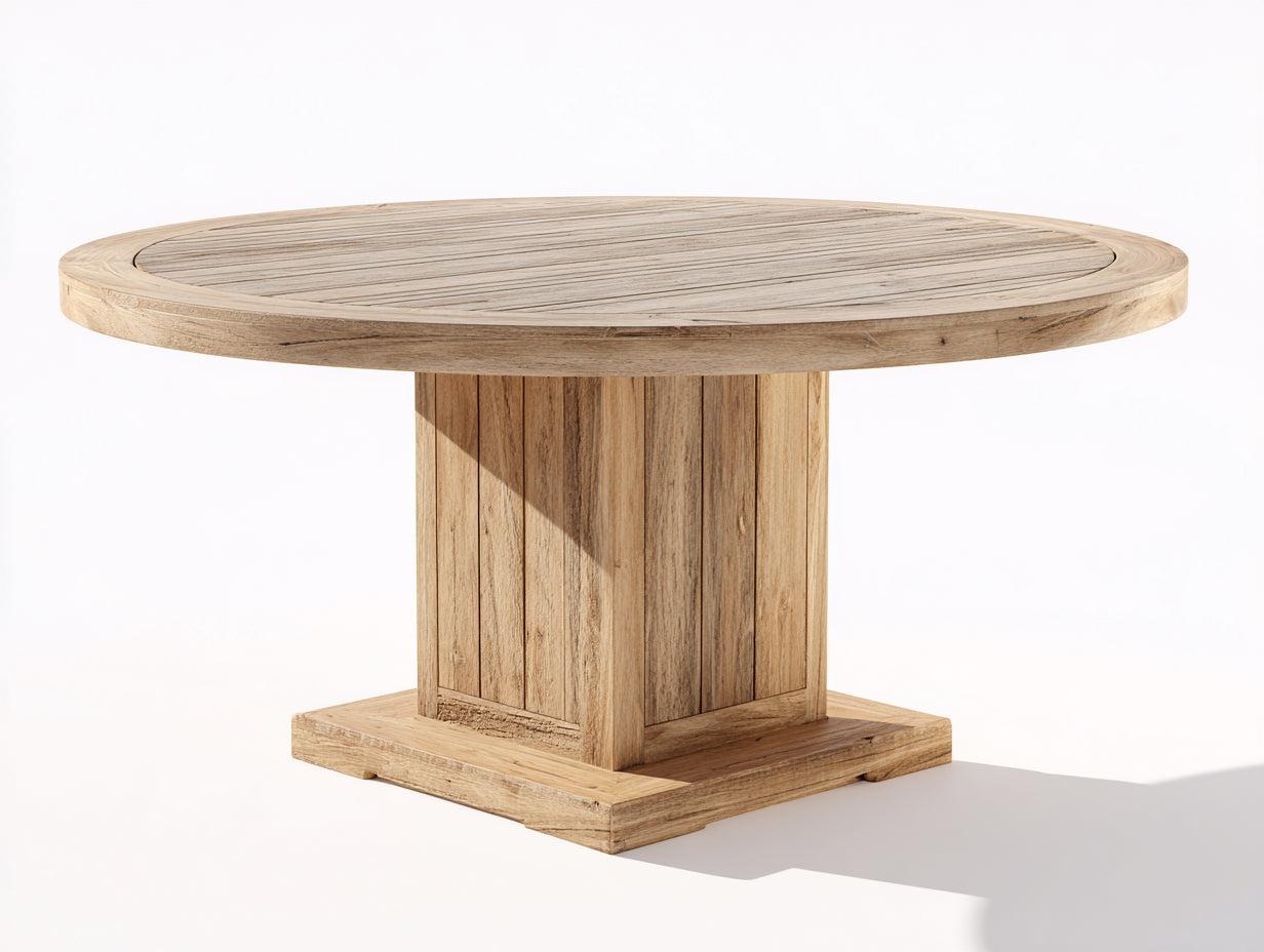Table de jardin - Bois de teck - 160 x 160 x 75 cm - Bois naturel - Style contemporain
