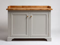 Buffet - panneaux de bois - 140 x 45 x 85 cm - blanc-bois naturel - style campagne moderne