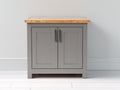 Buffet - panneaux de bois - 120 x 45 x 85 cm - gris-bois naturel - style campagne moderne