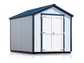 Abri de jardin - Acier galvanisé - 300 x 240 x 245 cm - Blanc-Bleu foncé - Style classique