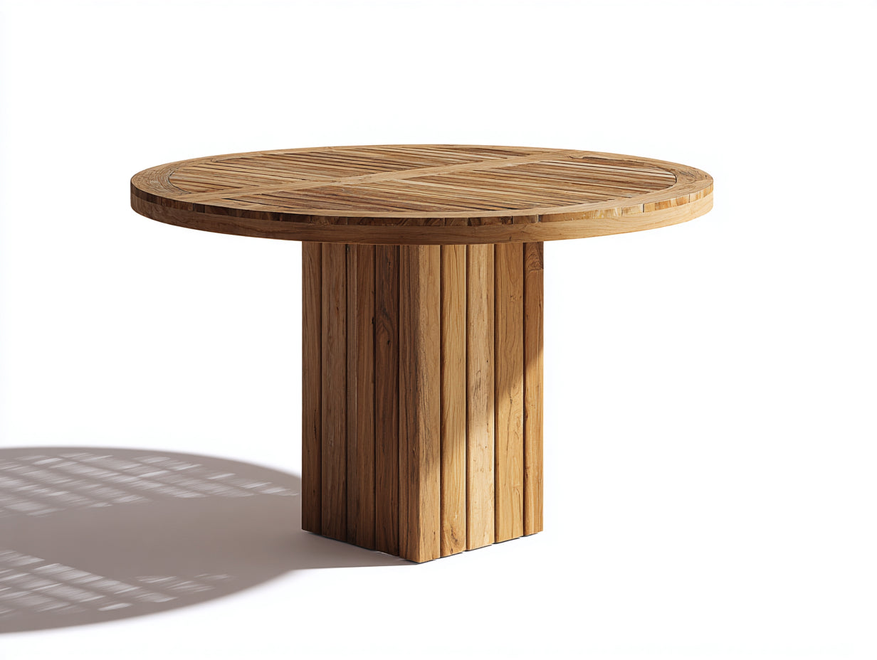 Table de jardin - Bois de teck - 150 x 150 x 75 cm - Bois naturel - Style contemporain