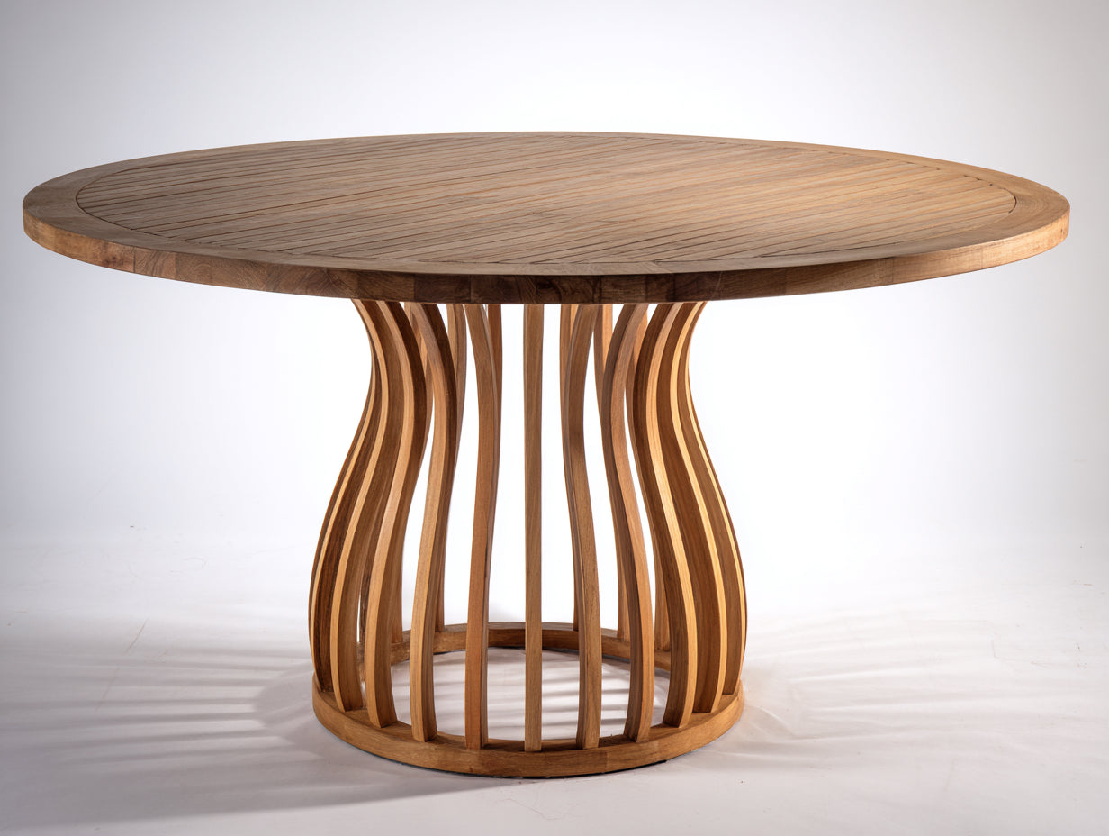 Table de jardin - Bois de teck - 180 x 180 x 75 cm - Bois naturel - Style contemporain