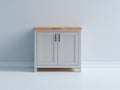 Buffet - panneaux de bois - 100 x 40 x 85 cm - blanc-bois naturel - style moderne