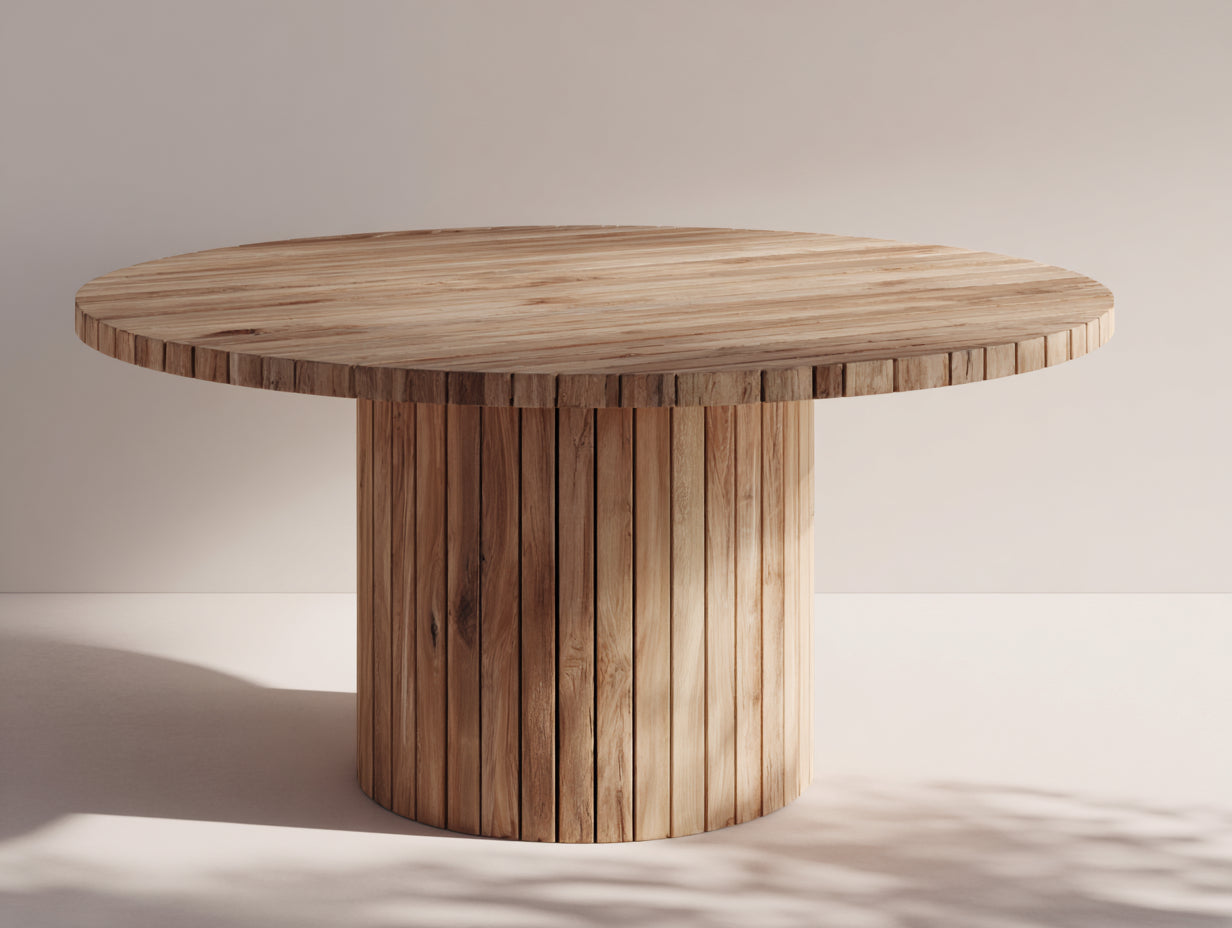 Table de jardin - Bois de teck - 160 x 160 x 75 cm - Bois naturel - Style contemporain